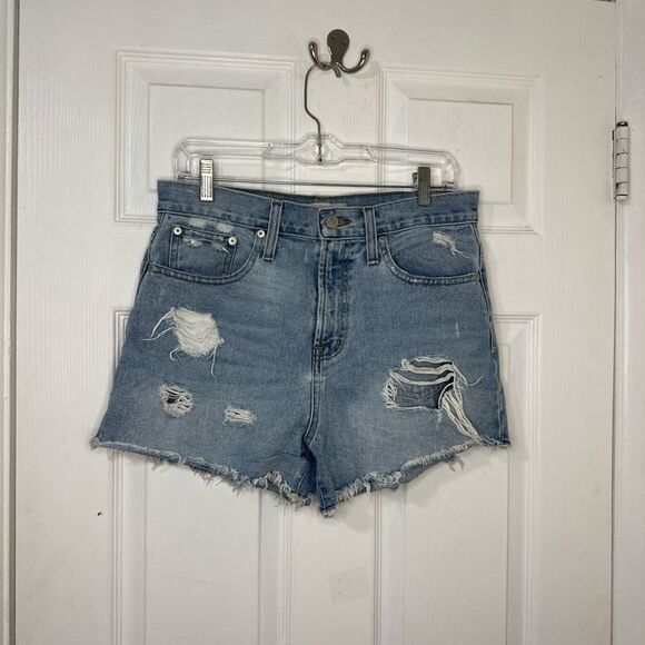 Madewell The Perfect Vintage Distressed Denim Shorts Size 26 - Picture 2 of 5